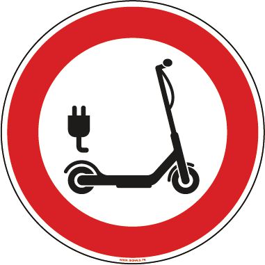 Panneau Trottinette électrique interdite