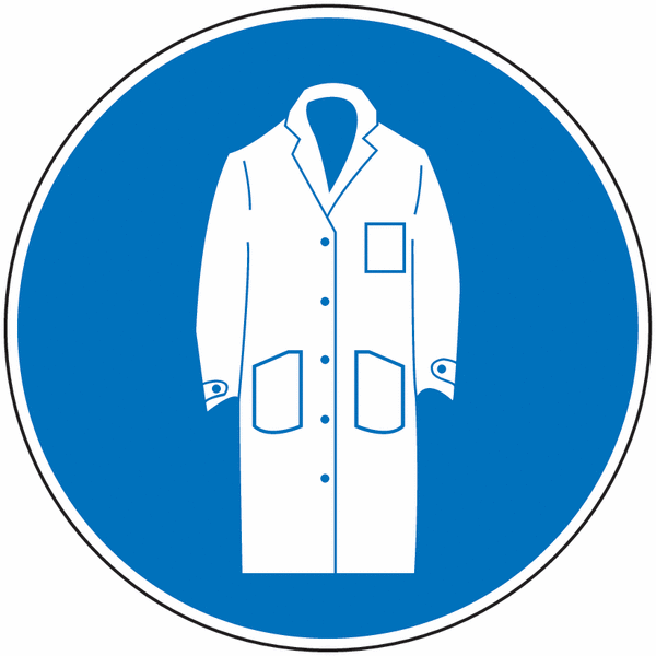 Pictogramme bleu et blanc port de la blouse obligatoire