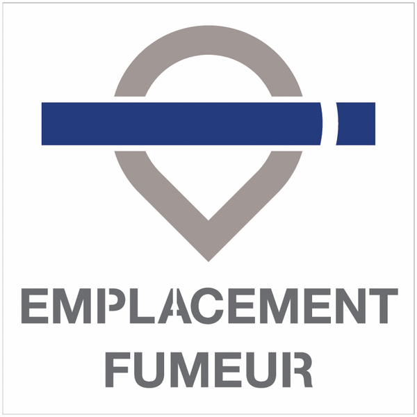 Pochoir « Emplacement fumeur » pour zone réservée aux fumeurs.