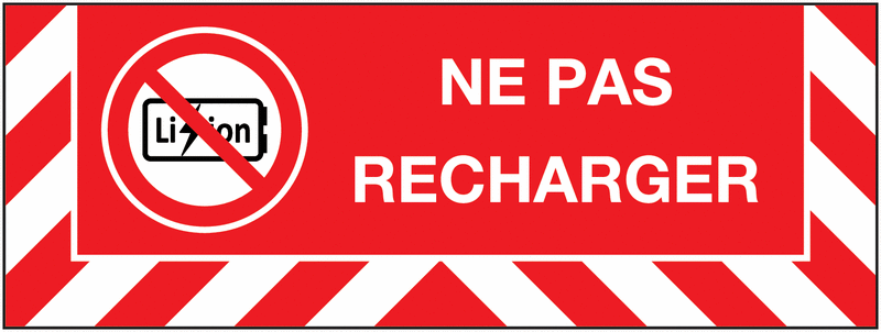 Autocollant de marquage au sol Ne pas recharger batteries